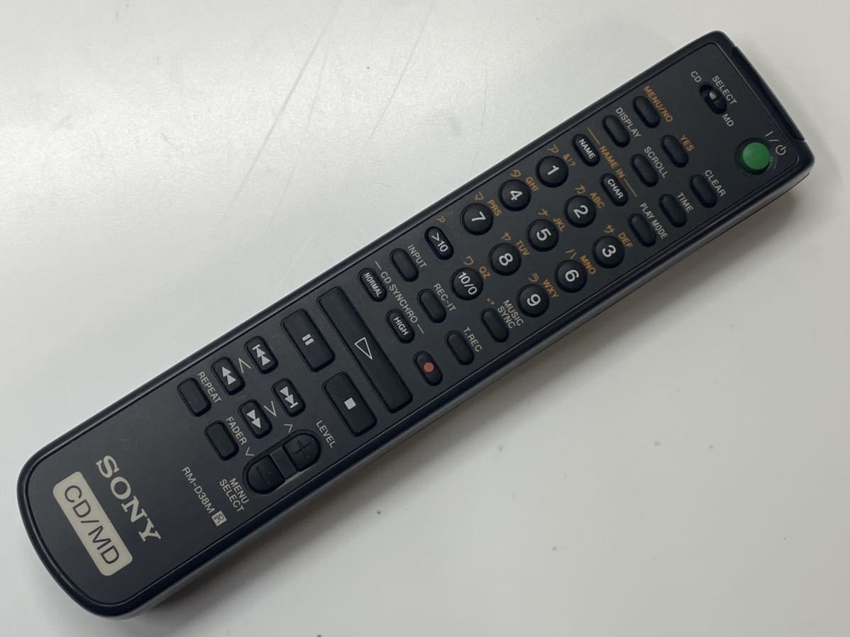 SONY ソニー MD/CDデッキリモコン RM-D38M 赤外線確認済み SONY ソニー MD/CDデッキリモコン RM-D38M 赤外線確認済み