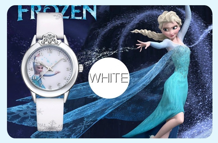 キッズ腕時計  アナと雪の女王  白
