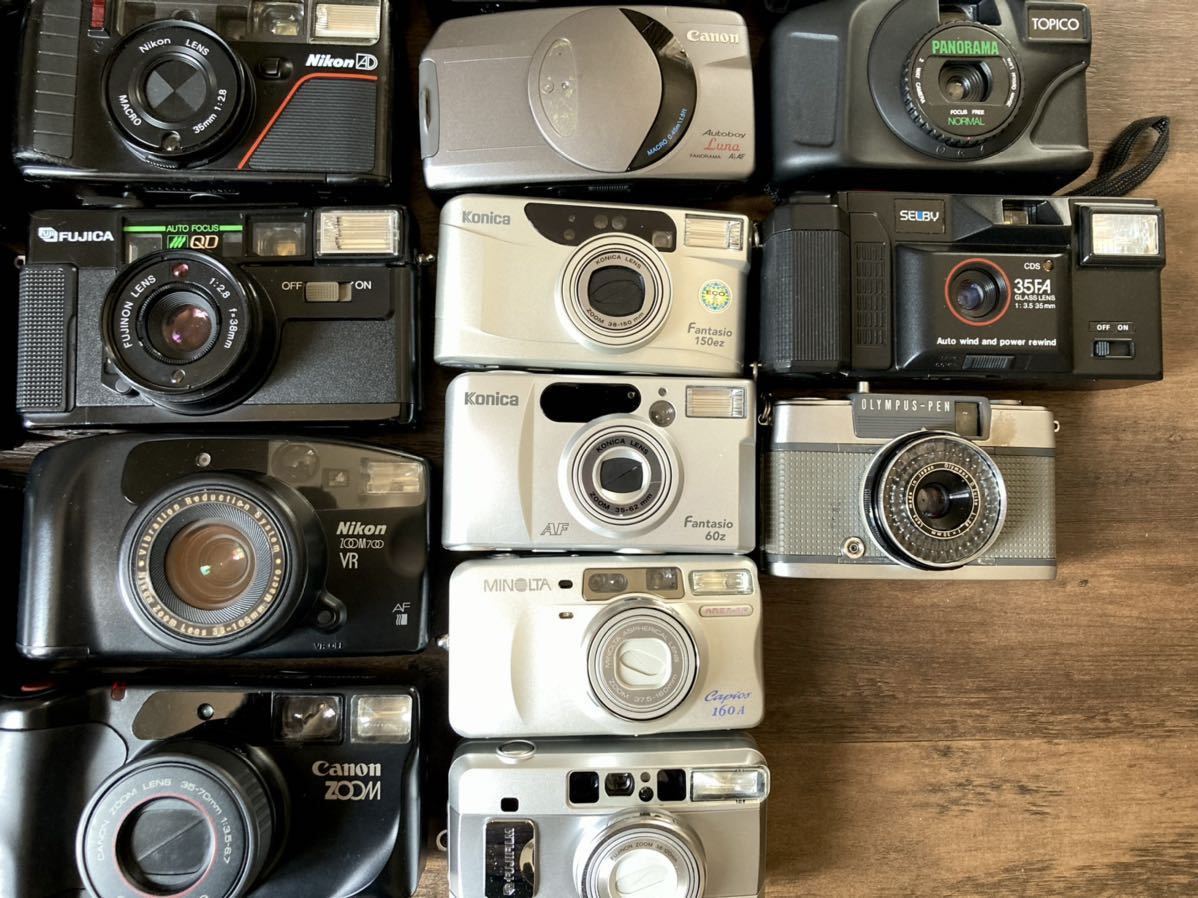 人気のμやAutoboyなどのコンパクトフィルムカメラ 30台まとめ ジャンク品扱いです。_画像7