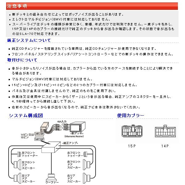 Beatsonic オーディオキット ハイラックスサーフ VZN180W RZN185W KZN185G KZN185W 91/8-02/10 EMV無 Sライブサウンド車 SLA-70 送料無料_画像3