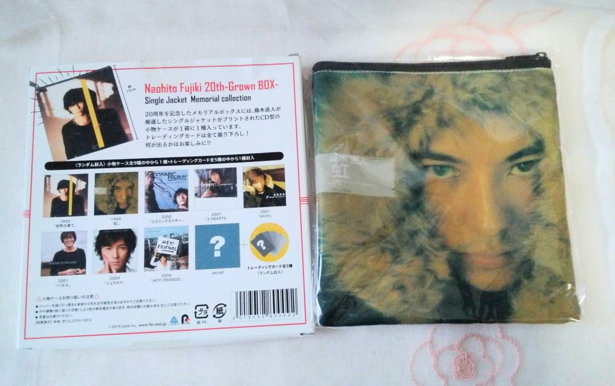 NF 藤木直人 20周年記念 メモリアルボックス シングルジャケット プリント柄 CD型 小物ケース 1999「虹」トレーディングカードなし_画像2