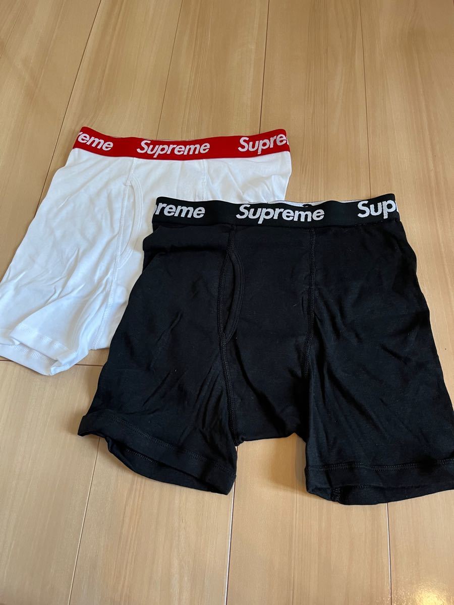 Supreme Hanes ボクサーパンツ ボクサーブリーフ 黒白L 各1枚 n