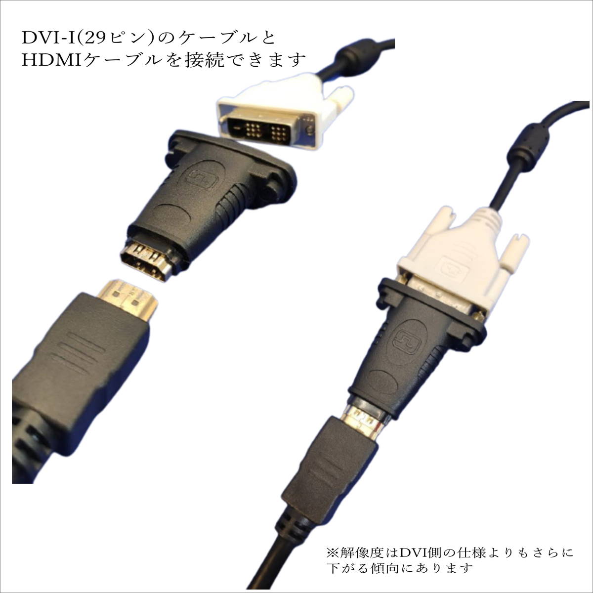 □DVI-I29ピン(メス) →HDMI A(メス) モニタ変換アダプタ DVIケーブルにHDMIケーブルを接続します A29-FF 【送料無料】