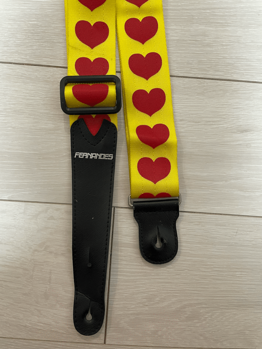 HIDE yellow Heart guitar strap rare x japan strap fernandes Fernandes 