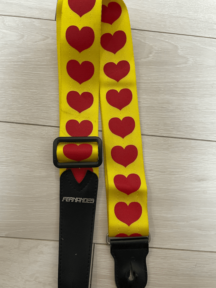 HIDE yellow Heart guitar strap rare x japan strap fernandes Fernandes 