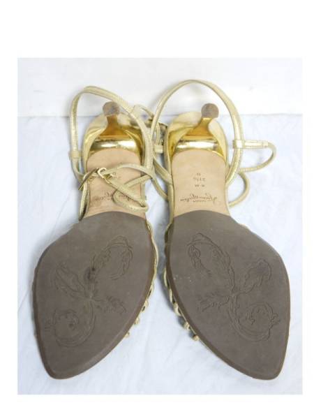  Ginza Kanematsu sandals 21.5cm Gold E672-73