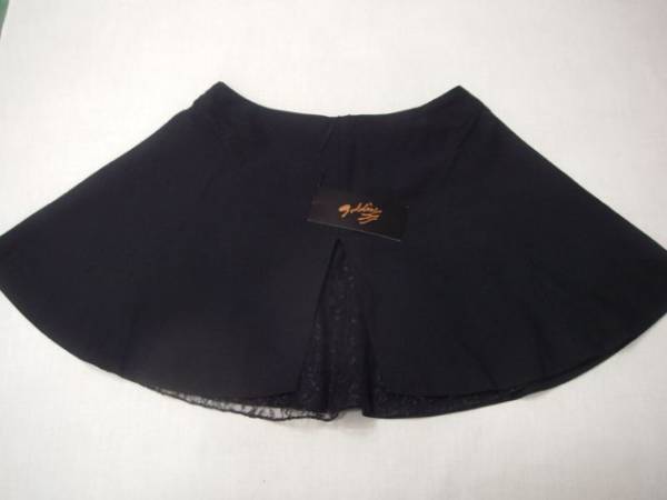 e42 前レースフレアースカート 黒 日本製 ミニスカート(Mサイズ)｜売買 