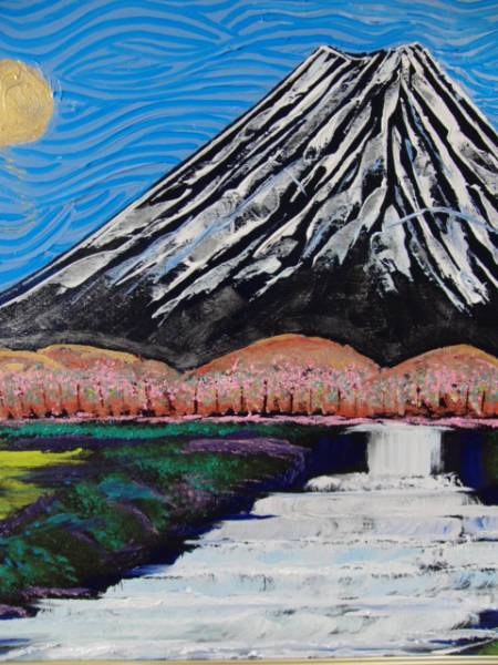 { country beautiful .}TOMOYUKI*..,[... Mt Fuji ], oil painting .,F10 number :53,0cm×45,5cm, one point thing, new goods high class oil painting amount attaching, autograph autograph * genuine work with guarantee 