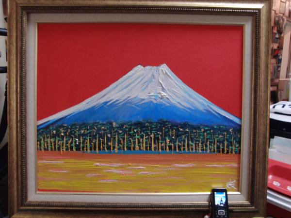 { country beautiful .}TOMOYUKI*..,[ Mt Fuji *.], oil painting .,F12 number :60,6.×50,0., one point thing, new goods high class oil painting amount attaching, autograph autograph * genuine work with guarantee 