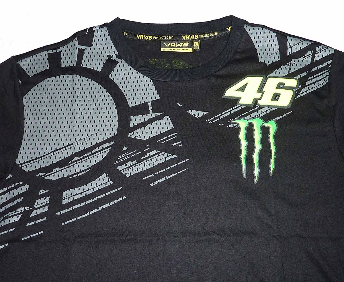 VR46 MONSTER ENERGY モンスターエナジー メッシュ タイヤデザイン 半袖 Tシャツ (XL) [並行輸入品]