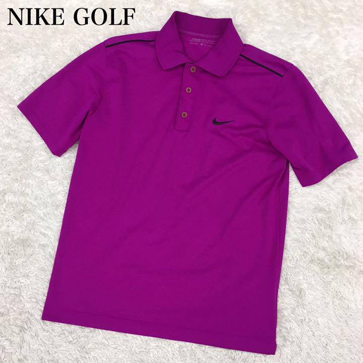 NIKE GOLF DRI-FIT ナイキ ゴルフ ドライフィット ゴルフウェア スポーツウェア 速乾半袖ポロシャツ 刺繍スウォッシュロゴ メンズ M  紫｜PayPayフリマ