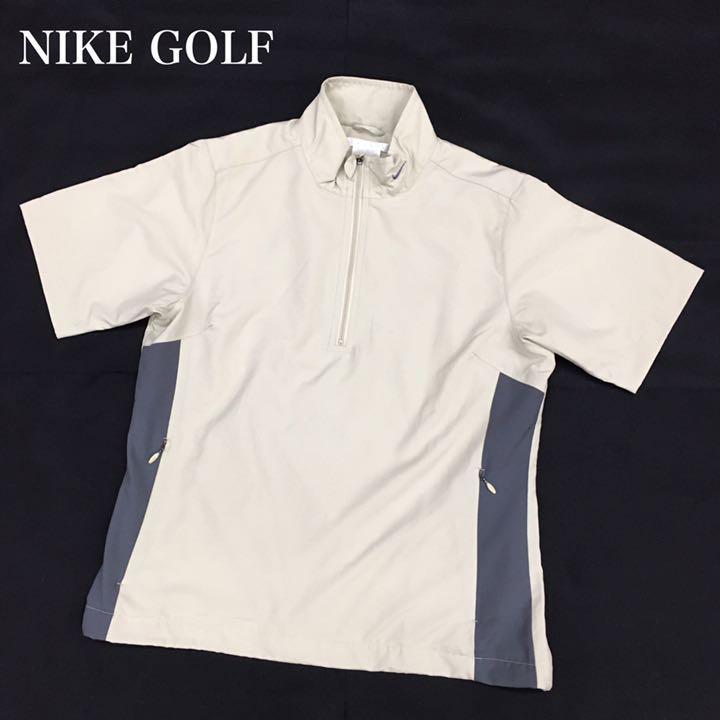 NIKE GOLF ナイキゴルフ スポーツウェア 半袖 ハーフジップ ウィンドブレーカー 裏地メッシュ ベンチレーション 刺繍ロゴ レディース S_画像1