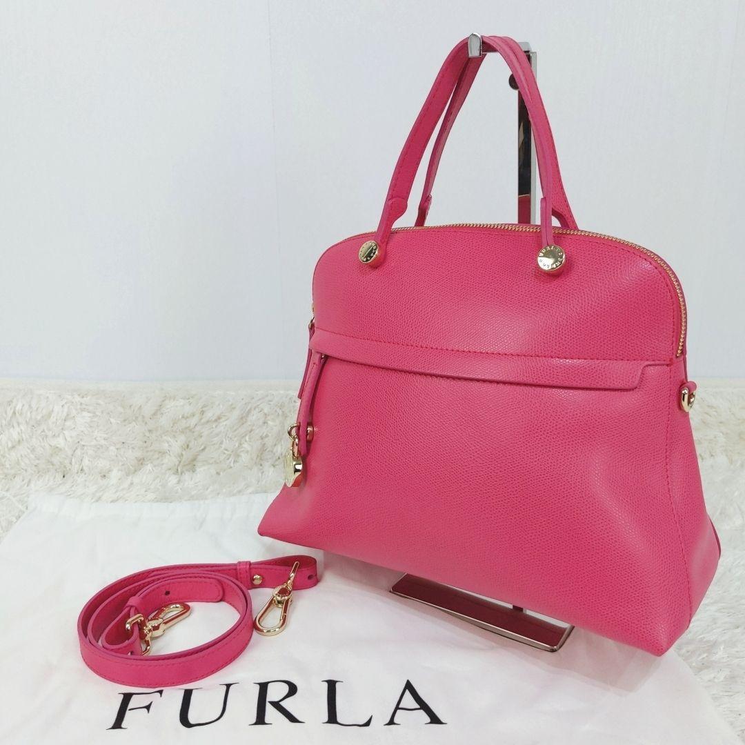 正規 【美品】FURLA パイパー M ハンドバッグ ショルダーバッグ 2way