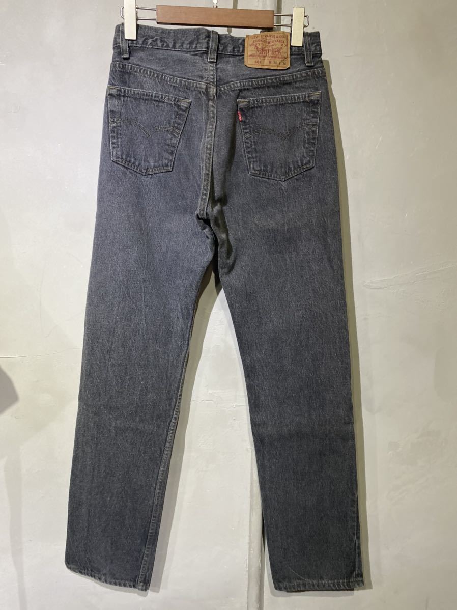 【即決】90s Levi's 501 リーバイス ブラック デニム パンツ levis 先染め usa アメリカ製 古着 30×34_画像3