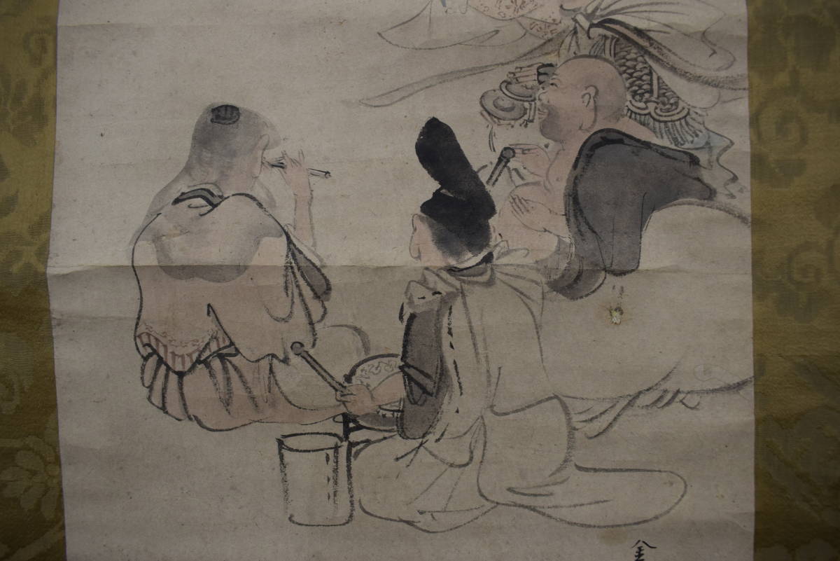 【真作】古市金峨/七福神之図/掛軸☆宝船☆Z-475 真作】古市金峨/七福神之図/掛軸☆宝船☆Z-475 真作】