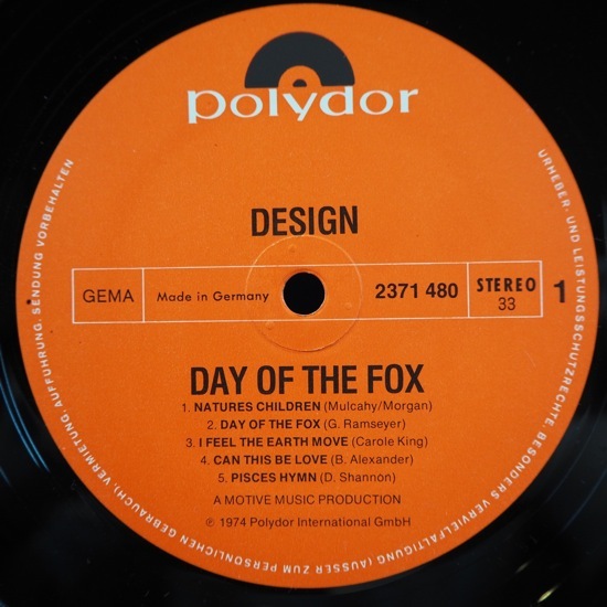 ■独盤!★DESIGN/DAY OF THE FOX★名盤■_画像3