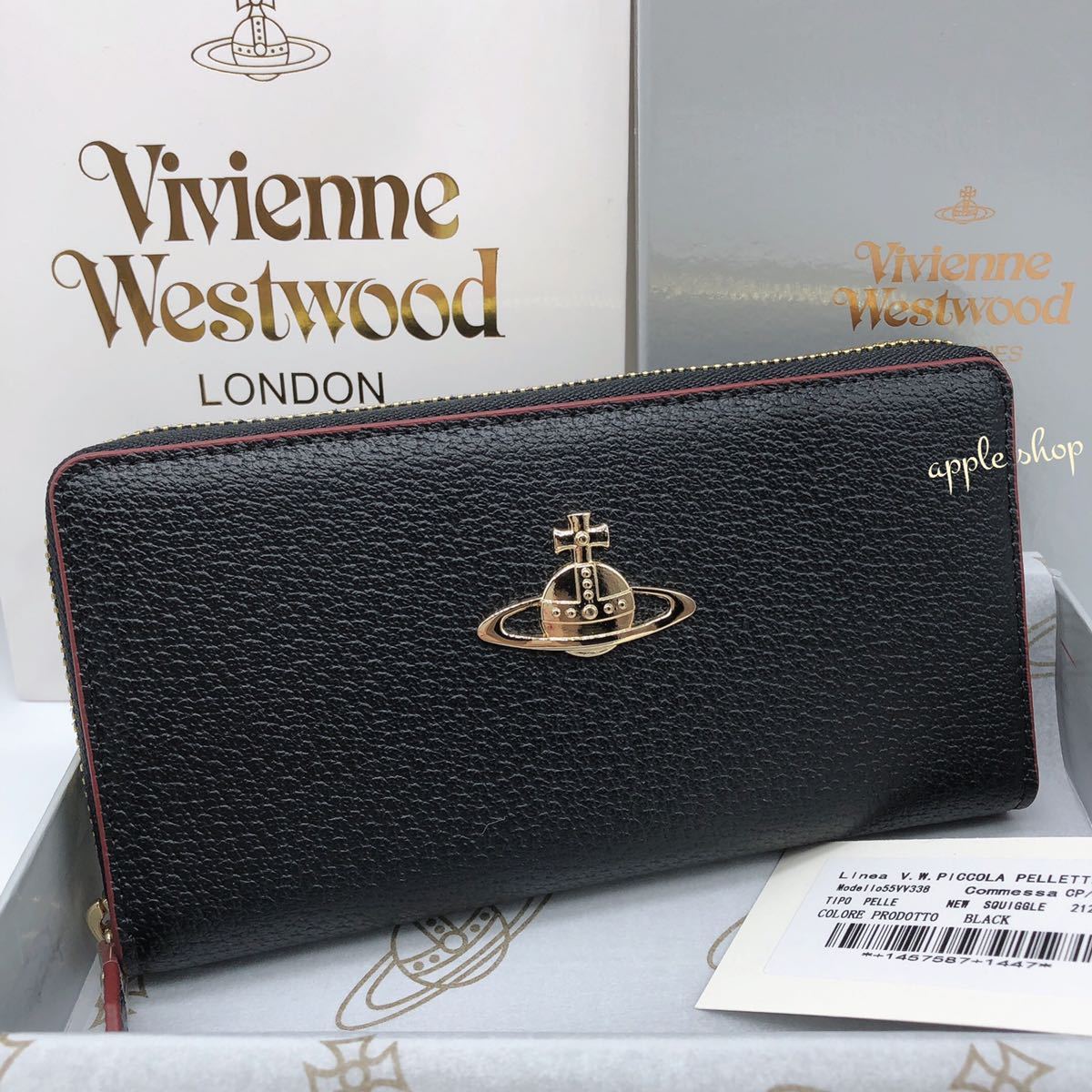 【新品・未使用】Vivienne Westwood 長財布 オーブ ブラック ラウンドファスナー 箱☆袋付き♪プレゼントにもオススメ♪_画像1