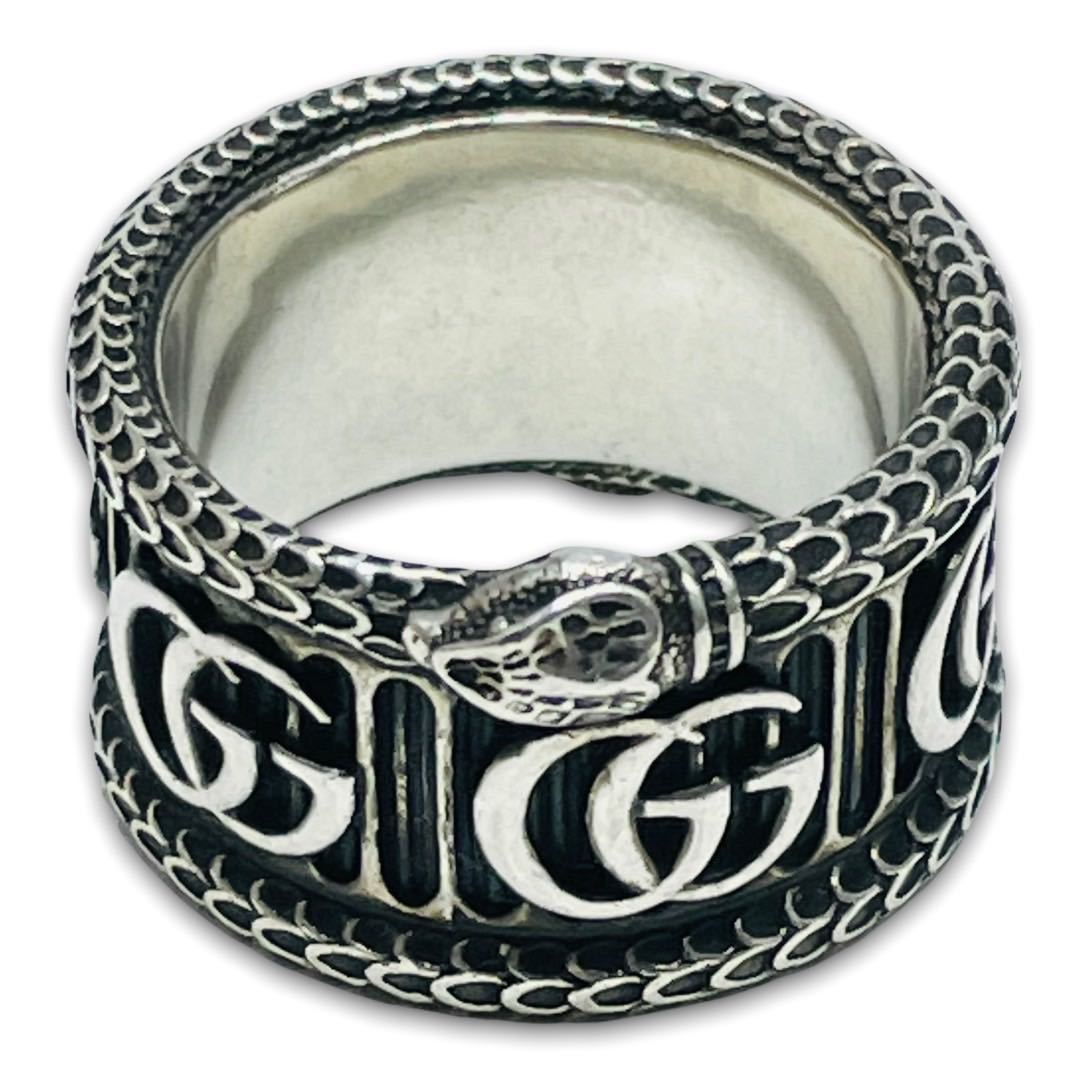 GUCCI グッチ GG スネーク シルバーリング 箱 保存袋付き ダブルG
