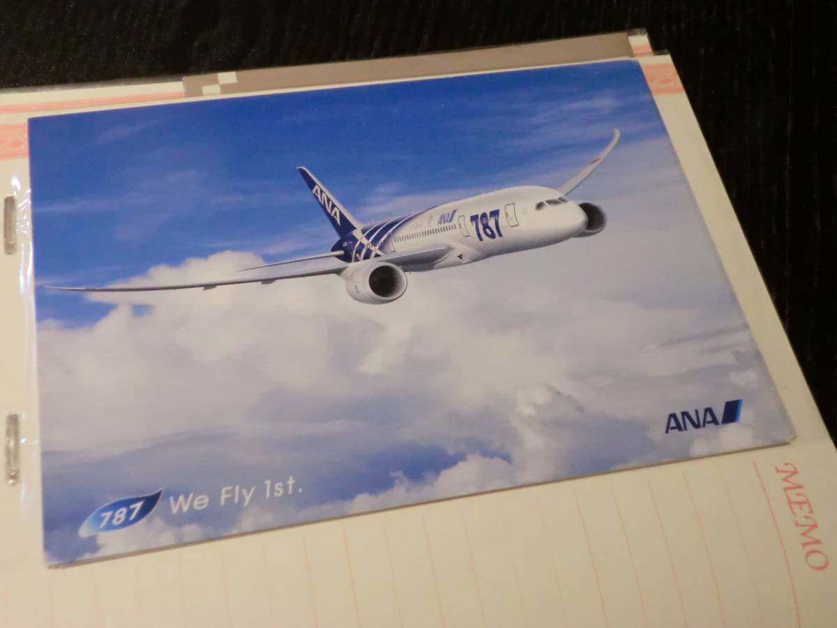 ANA 全日空 ボーイング 787 非売品 ノベルティ ポストカード 絵葉書 飛行機 レア物 限定品 インテリア オブジェ ボーイング_画像1