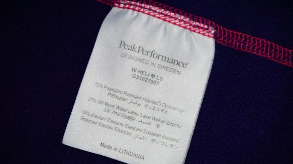 送料無料　北欧スウェーデンPeak Performance　ウール混紡フリース　ミッドレイヤージャケット　Heli Mid JKT　レディース海外M　日本L相当_画像5