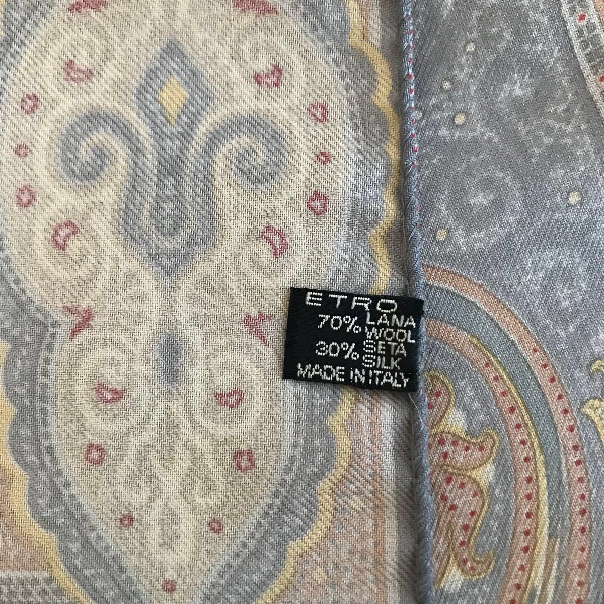 新品未使用 ETRO エトロ 大判 シルクウール ストール スカーフ