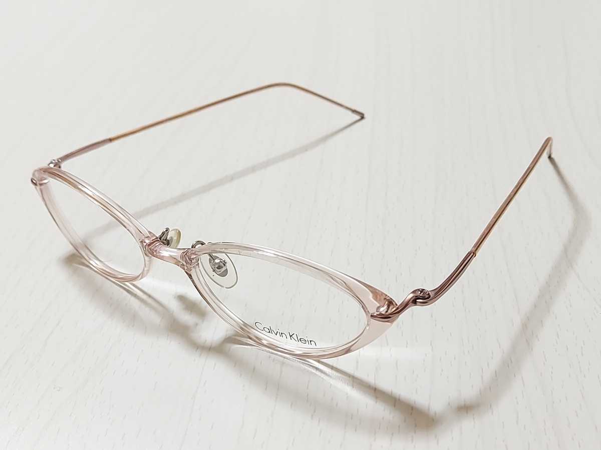 新品 CALVIN KLEIN　カルバンクライン　ブラウン　メガネ　眼鏡　セルフレーム　綺麗　上品　高級感　ピンク