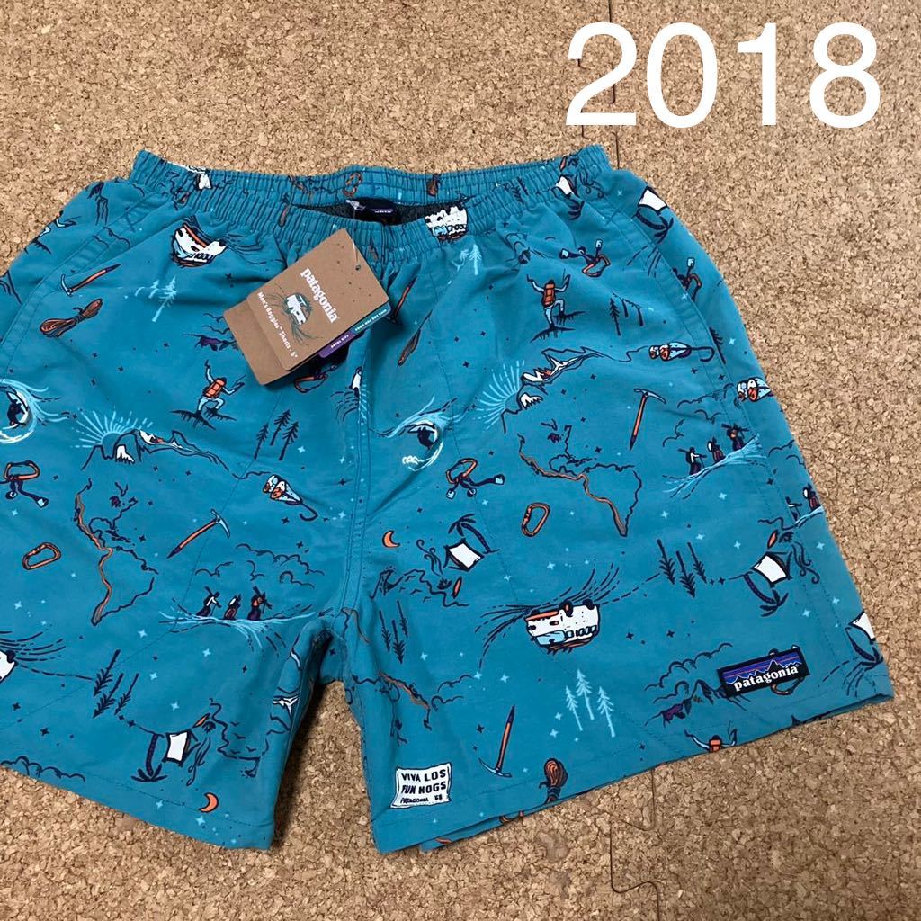 Sサイズ 新品【2018・デッドストック】36周年記念モデル patagonia メンズ バギーズショーツ 5インチ ( FHEB ) Fun Hogs 限定57021SP18廃盤