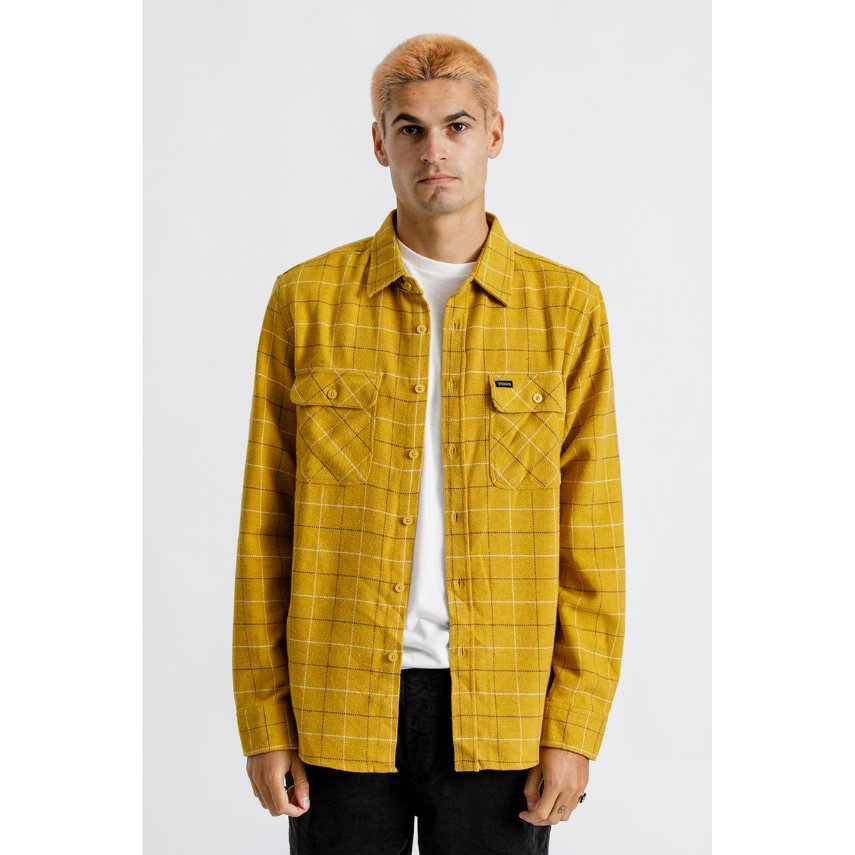 感謝の声続々! BRIXTON(ブリクストン)『BOWERY L/S M SHIRTS』HONEY