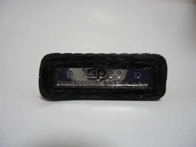 希少!革巻きZIPPO未使用品☆矢沢永吉 E・YAZAWA ブラックレザー 両面
