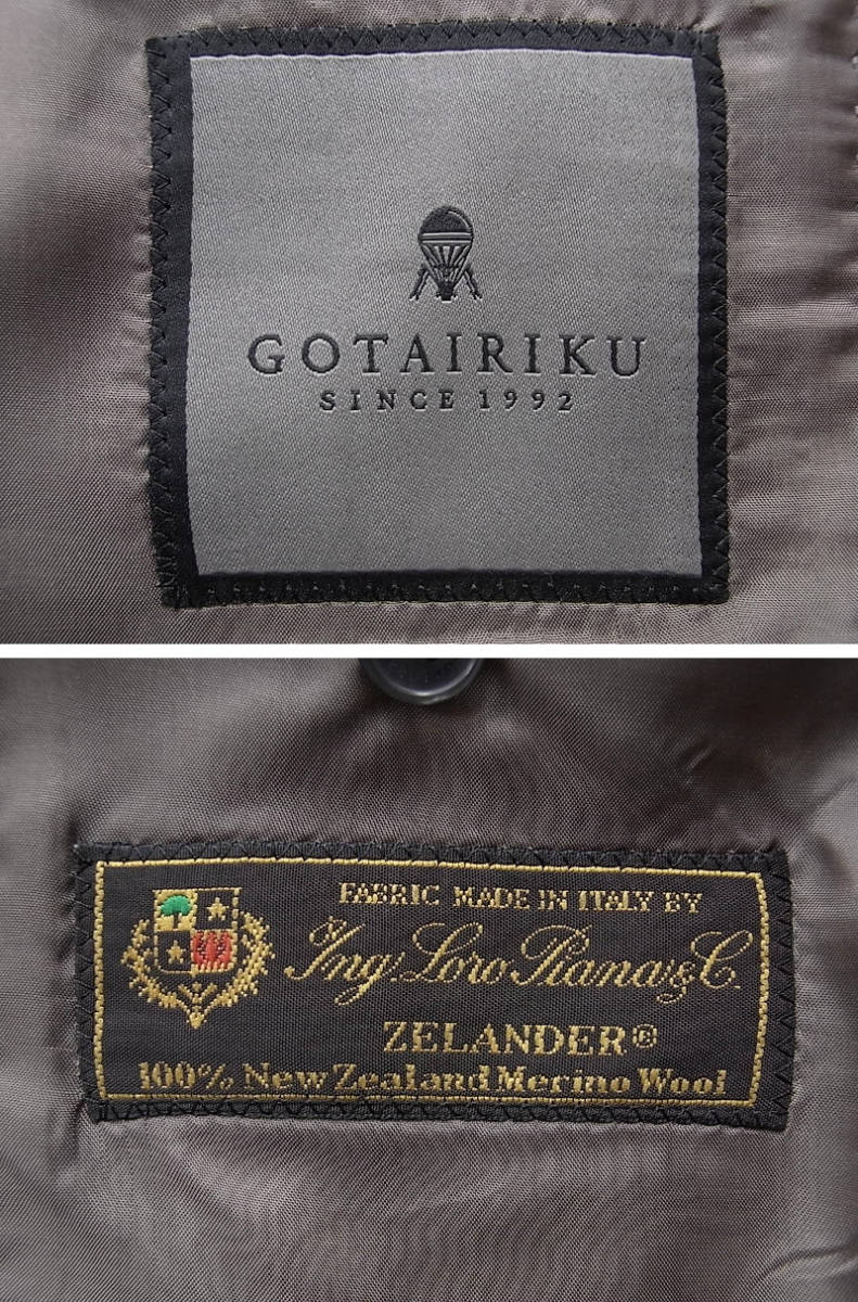 ◇◆GOTAIRIKU/Loro Piana ZELANDER(ジランダー)!落ち着きのある色柄がオトナっぽく薫る2Bオーバチェックウールスーツ【38(A6)】/13.2万_画像4