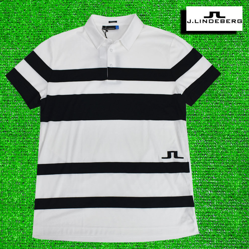 再入荷】 J.LINDEBERG ゴルフ 高級ポロシャツ【ホワイト/XL】新品