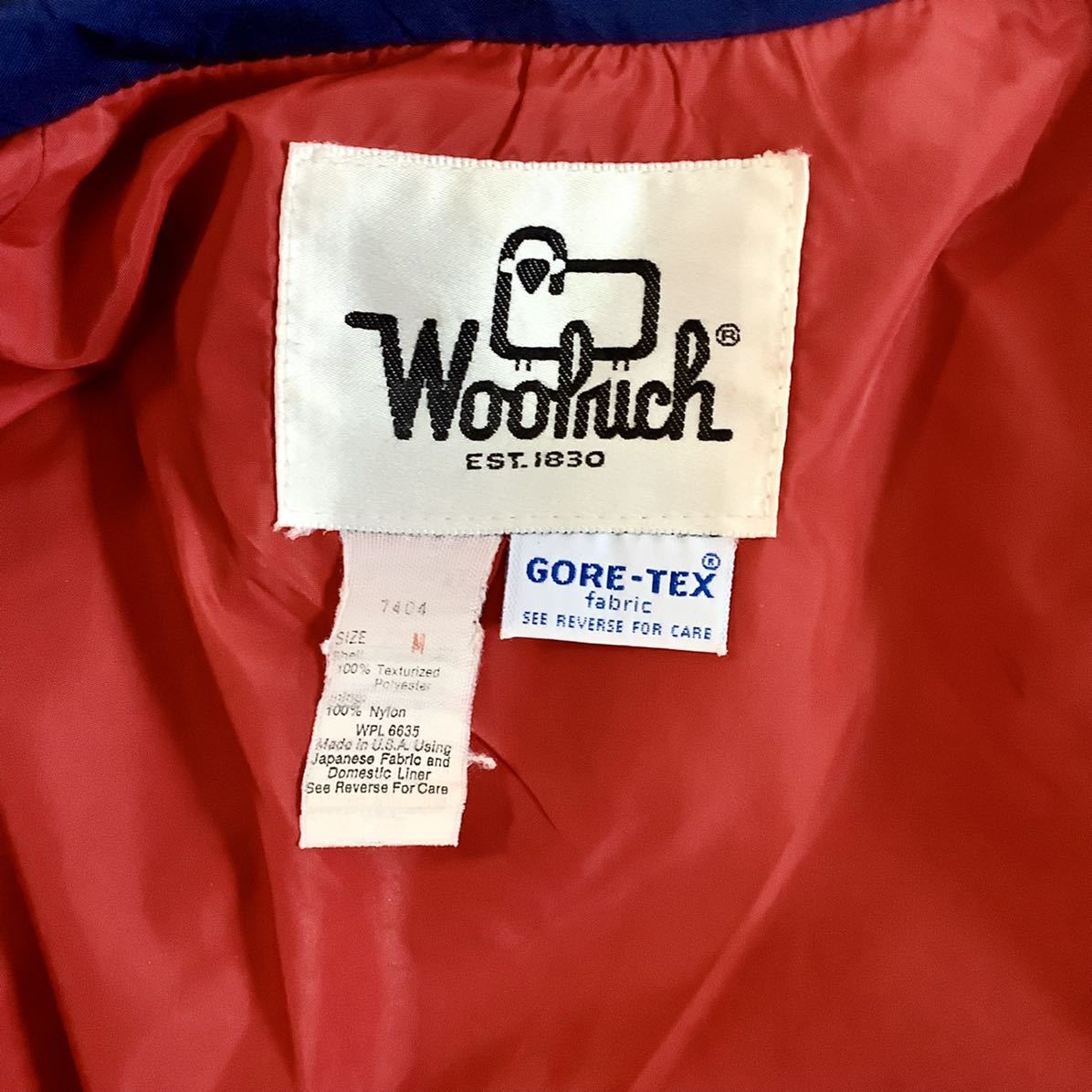 【MADE IN USA】 80s Wool Rich ウールリッチ GORE-TEX MOUNTAIN PRAKA マウンテンパーカー M（大き目）ネイビー 防水透湿 ゴアテックス_画像3