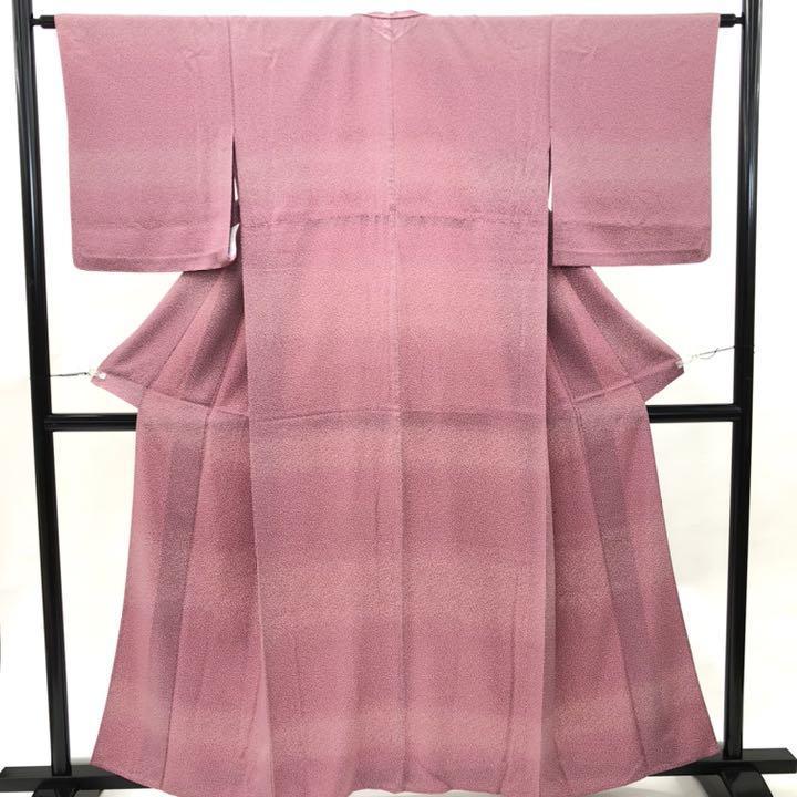 大人気新作 SBY35 ピンク 可愛い 夏 正絹 単衣 着物 紫 桜 小紋 仕立て上がり