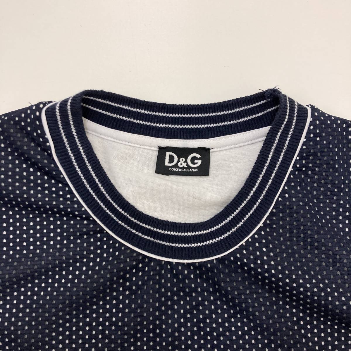 D&G メッシュ ナンバリング 半袖 Tシャツ ネイビー 紺 メンズ Sサイズ DOLCE&GABBANA ドルチェ&ガッバーナ ドルガバ カットソー 2020184_画像8