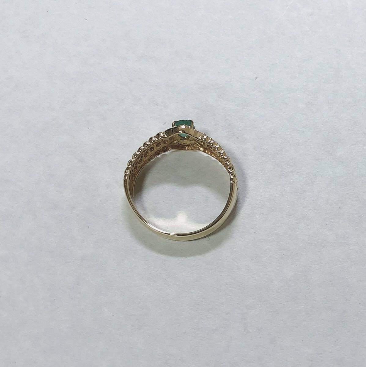 [ pawnshop Owari shop shop Tokyo ] * finish settled * K18YG yellow gold emerald diamond lady's ring #11.5