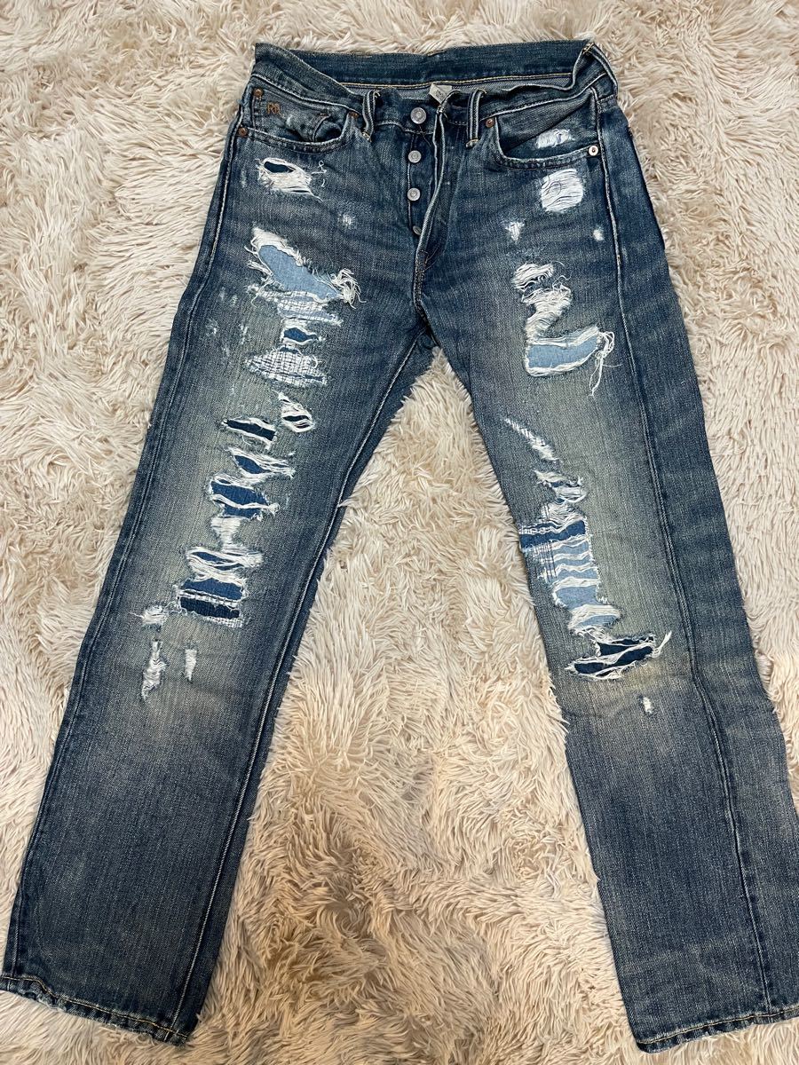 日本製・綿100% RRL ダメージパンツ - 通販 - pnp.na