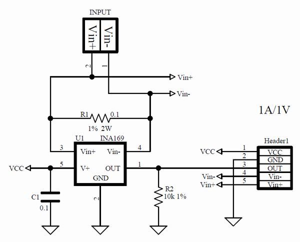 *INA169 высокая точность высокий боковой электрический ток монитор основа доска 1A/1V