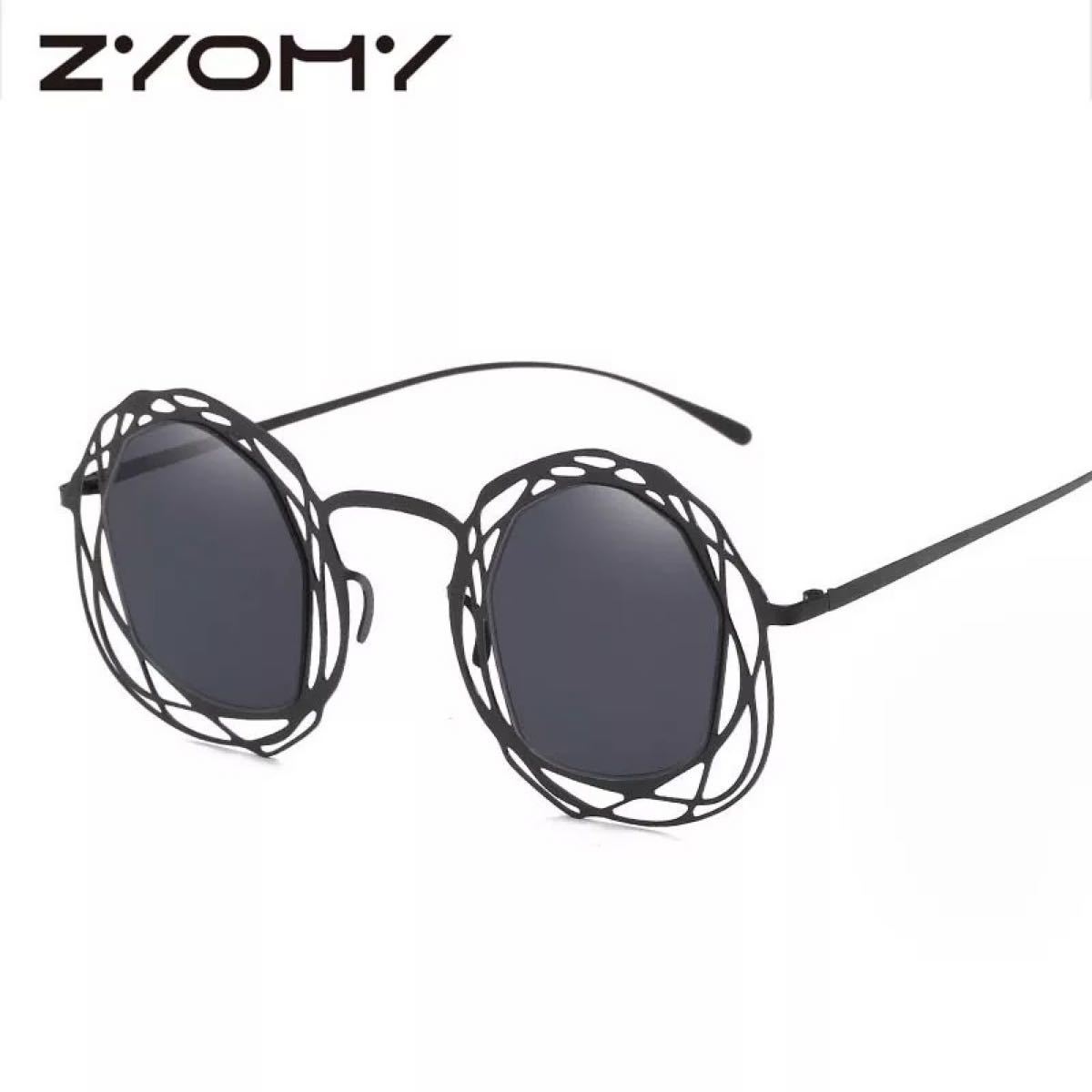 60メガネ眼鏡サングラス個性的レトロめがねスクエアヴィンテージミリタリー風変形UV