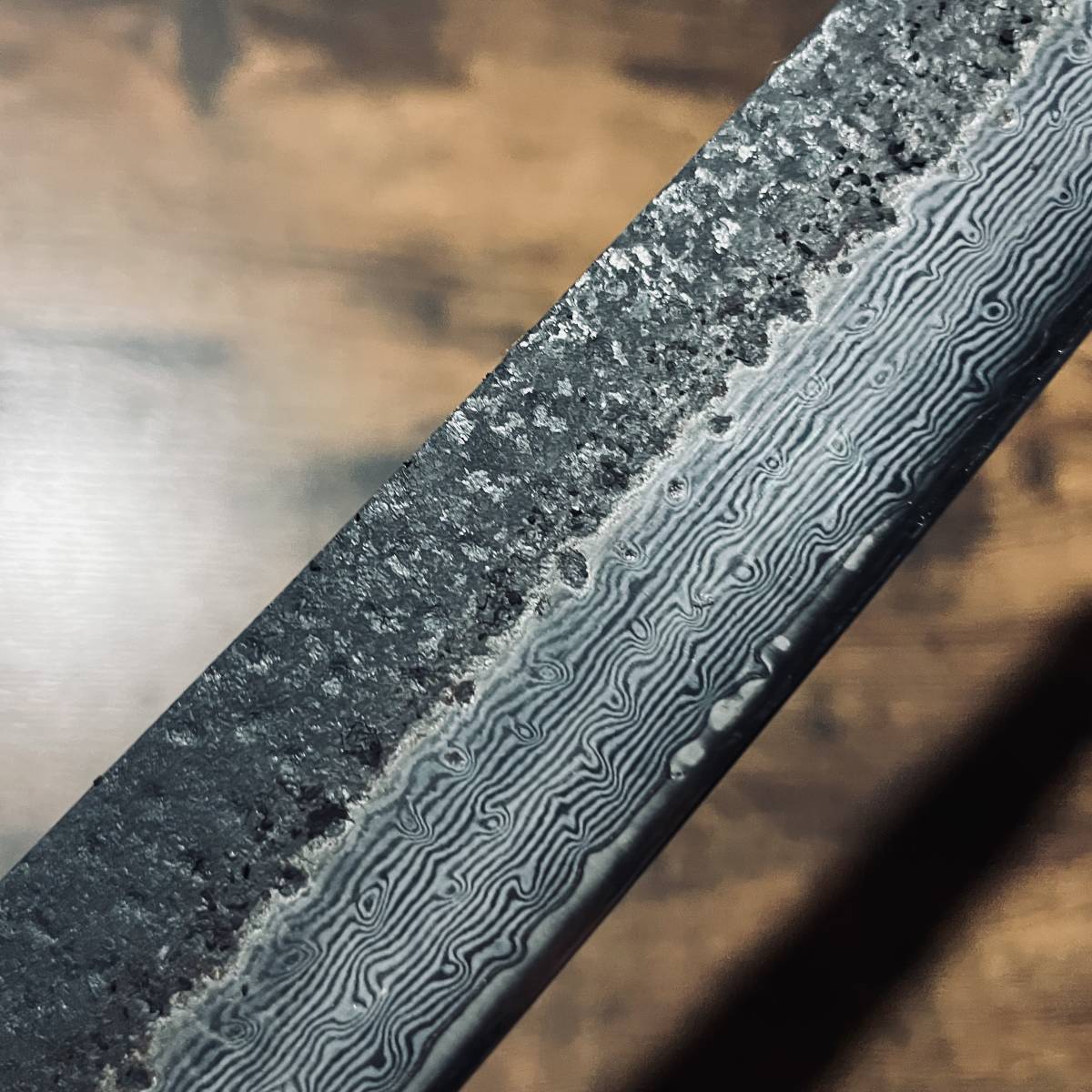 V金10号ダマスカス切り付け柳刃包丁 九寸270mm 反り刃黒打ち槌 V金10号ダマスカス切り付け柳刃包丁 九寸270mm 反り刃黒打ち槌