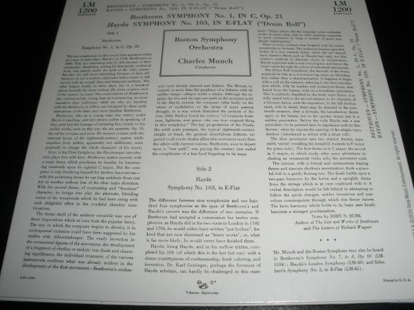 ミュンシュ ベートーヴェン 交響曲 第1番 ハイドン 103 太鼓連打 シャルル ボストン シャルル リマスター RCA オリジナル 紙ジャケ 美品_リマスター オリジナル紙ジャケCD 美品