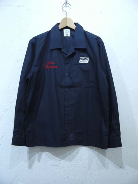 M&M T/C OPEN COLLAR SHIRT(22-MSH-001)/NAVY/Lsize/新品・未使用/10%OFF_画像1