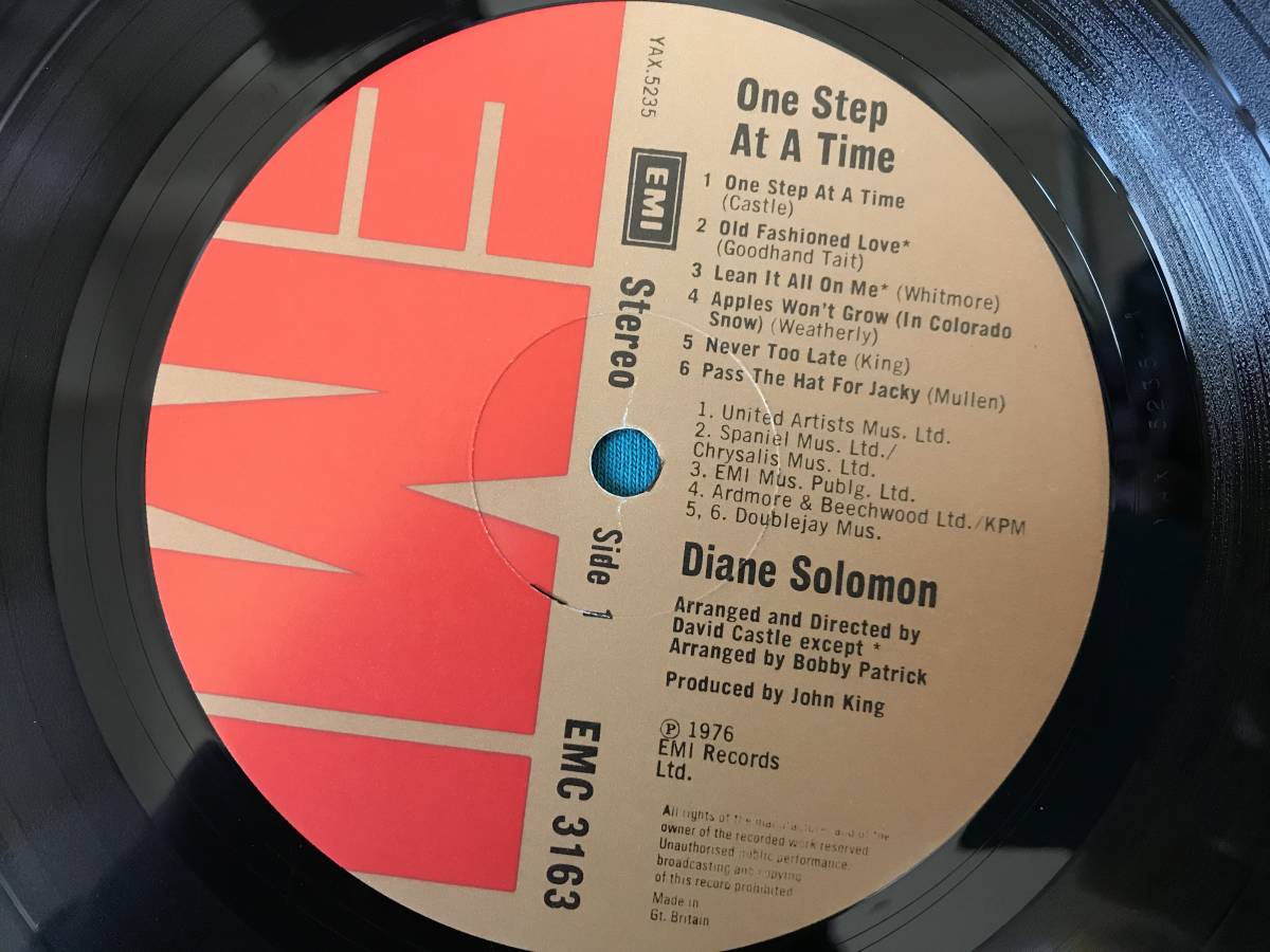 LP●Diane Solomon / One Step At A Time UKオリジナル盤EMC3163_画像3