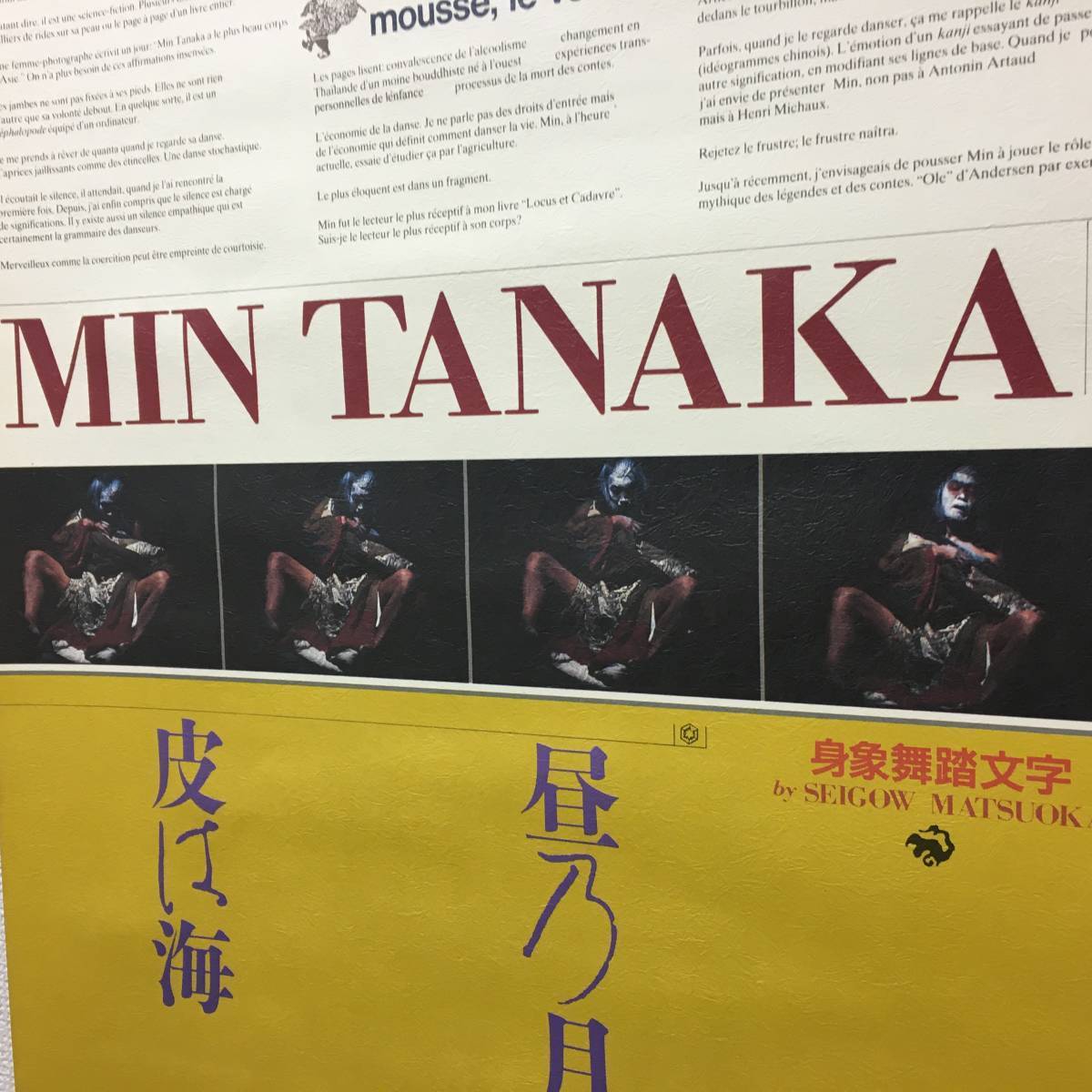 【ポスター】田中泯「身象舞踏文字」B1サイズポスター　文：松岡正剛　デザイン：木村久美子　ピン穴無し