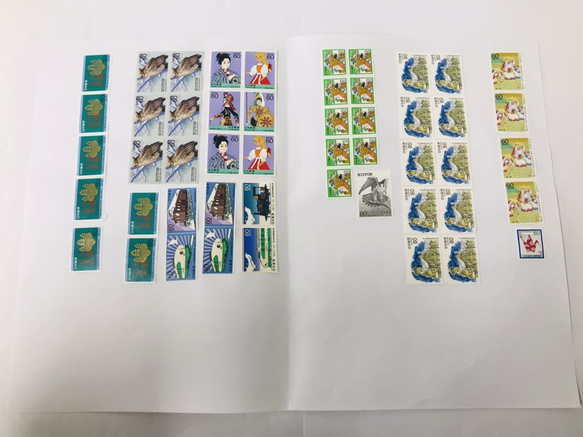 【◆A3用紙】台紙貼り切手 まとめ 4枚　日本　60円　記念切手　1枚に60円切手が50枚貼られています　総額面約12,000円分_画像3