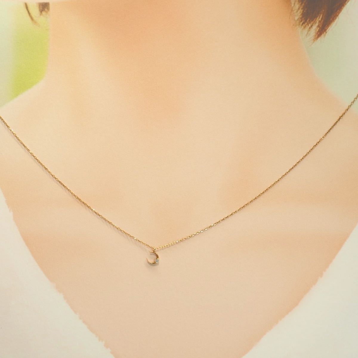 g○v 可愛い小さな月☆K10YG 天然ダイヤモンドネックレス ceratinxd.com