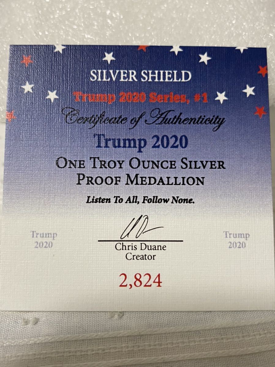 2020 トランプ シルバーラウンド 1オンス メダル コイン トランプ大統領 Trump 銀貨