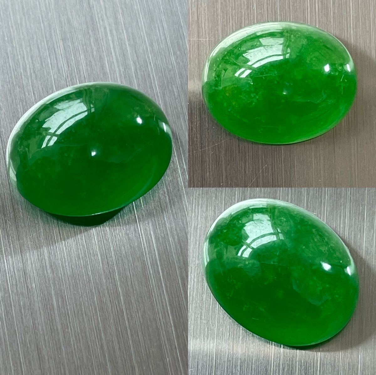 半額セール 天然翡翠裸石 アイスジェイダイト カボションルース 高級jewelryジュエリーオーダーメイド用 綺麗な緑色 重さ42.0ct MIRE1104 10