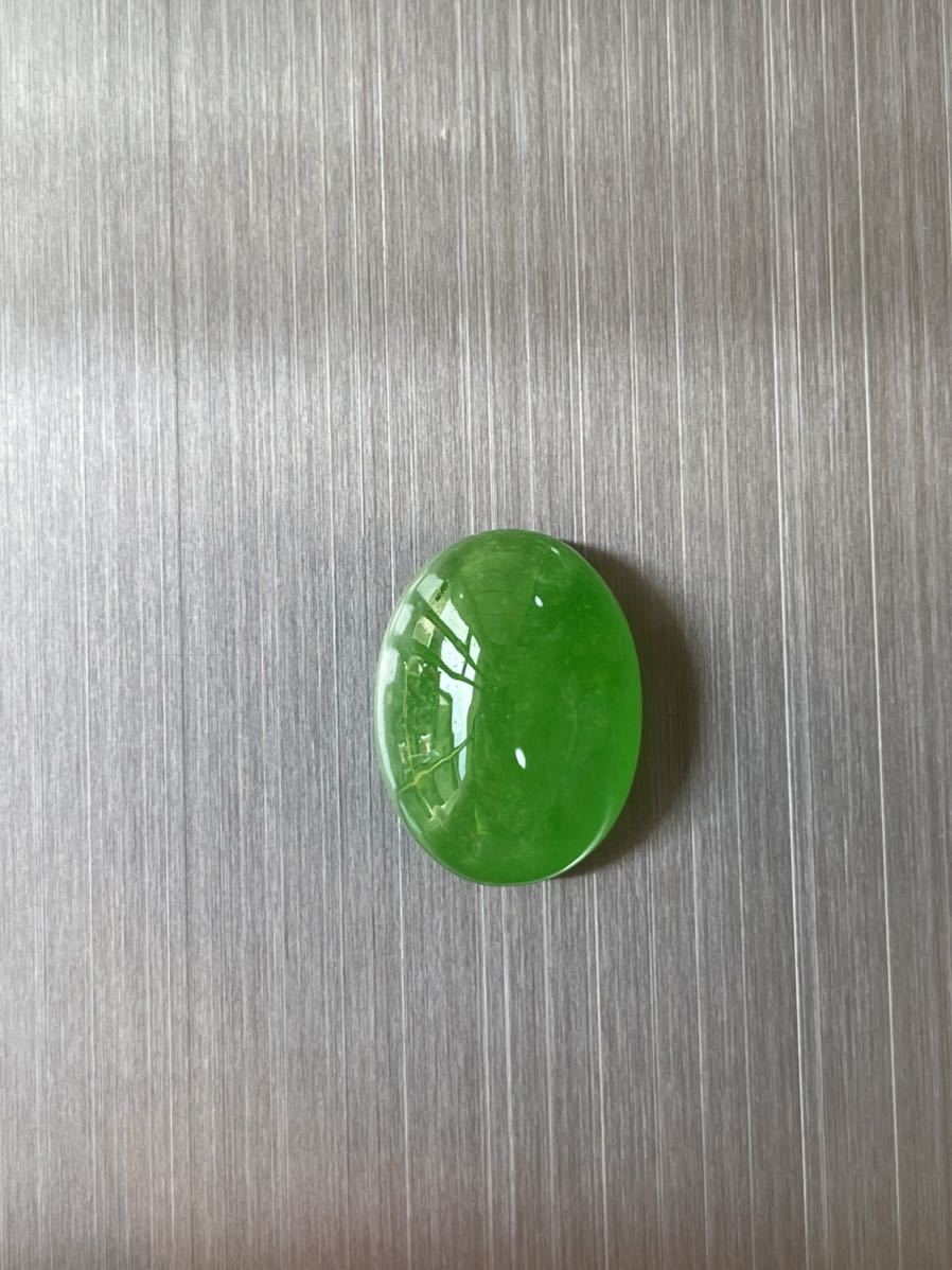 海麗　天然翡翠裸石 ジェイダイト カボションルース　高級jewelryジュエリーオーダーメイド用　ハイグレード 綺麗な緑色26.5ct MIRE1100_画像7