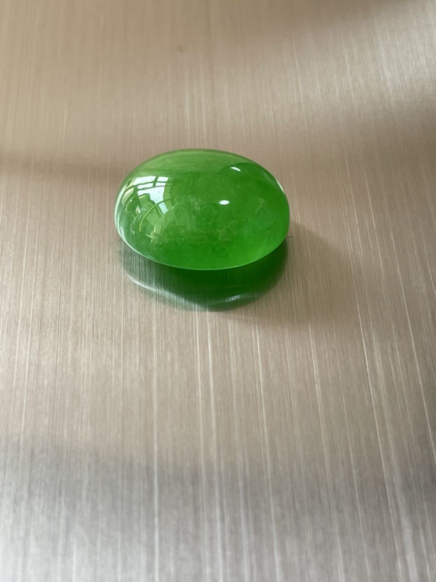 海麗　天然翡翠裸石 ジェイダイト カボションルース　高級jewelryジュエリーオーダーメイド用　ハイグレード 綺麗な緑色26.5ct MIRE1100_画像5