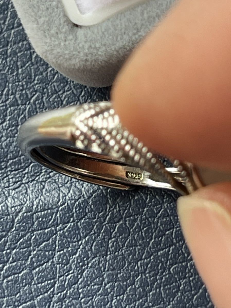 和田玉指輪　古銀　“S925”刻印有 フリーサイズ(現在１５号) 2.８g 専用ケース付_画像4